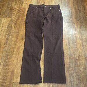 Ur Rebel dark brown straight leg microtwill trouser pants size 14